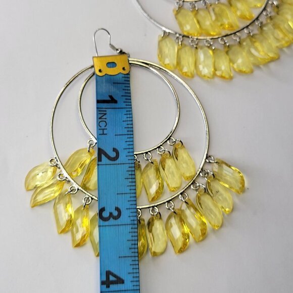 Yellow Hoop Earrings - Picture 5 of 7
